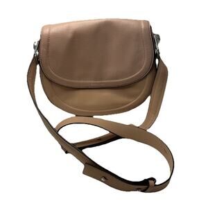 LOUISE ET CIE Nude Pink Flap Purse Crossbody Long Strap Magnetic Zip Travel Bag